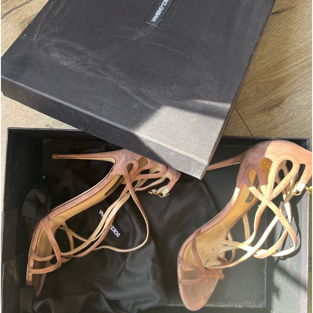Dolce Gabbana Heels Shoes. Clay Pink Nude.Open Toe.Women’s Designer Shoes 39 1/2 - Picture 4 of 9